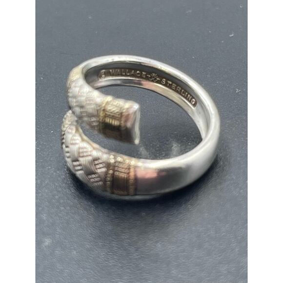 Wallace Sterling Silver Gold Accent Aegean Weave Bypass Band Ring Sz 6.5 6.2g‎ - Picture 10 of 15